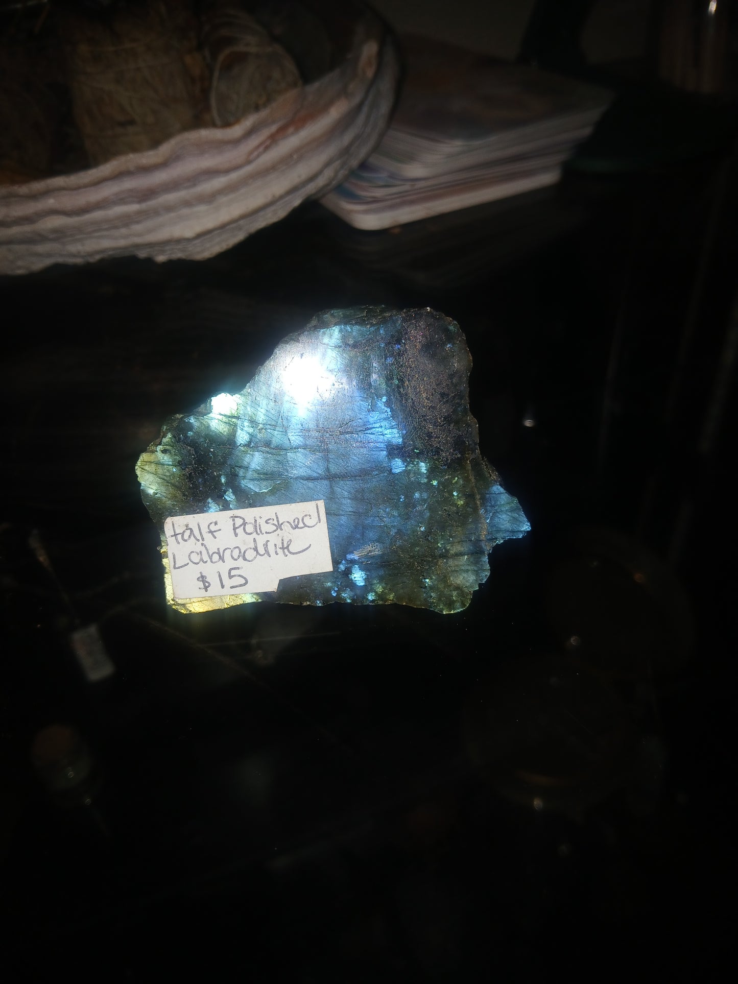 Half polished Labradorite