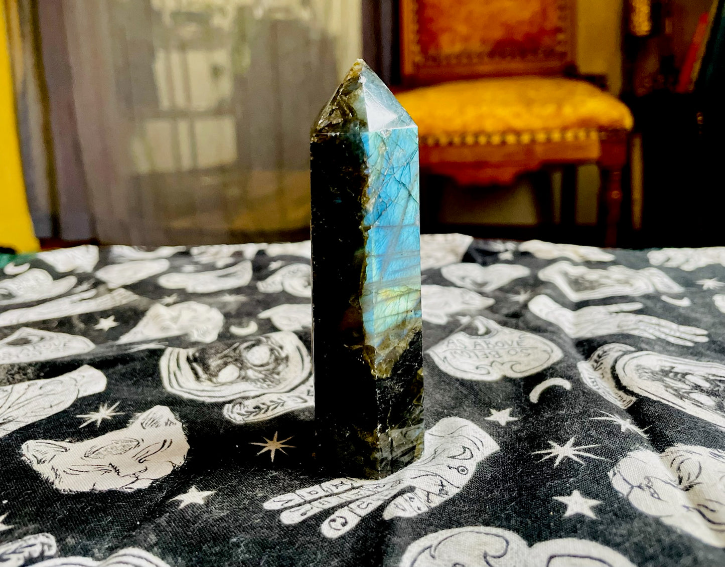 Labradorite Tower with Blue Flash